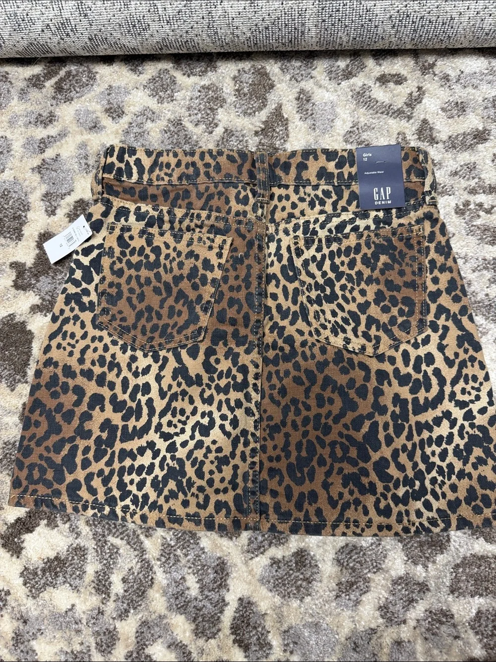 GAP Leopard Print Denim Mini Skirt - Brown & Black